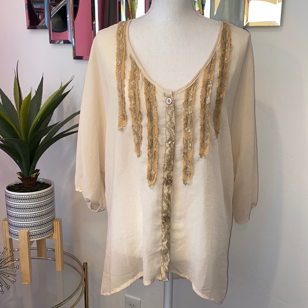 BKE cream color blouse